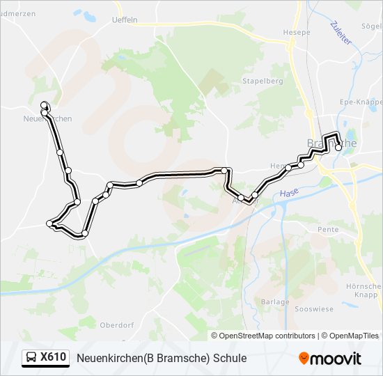 X610 bus Line Map