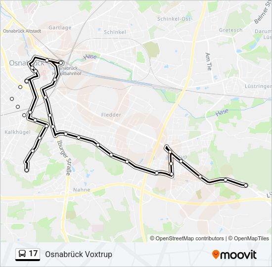 Buslinie 17 Karte