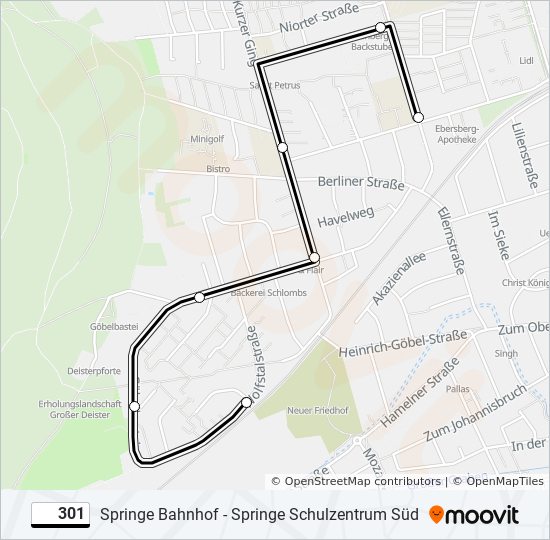 301 bus Line Map