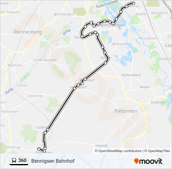 360 bus Line Map