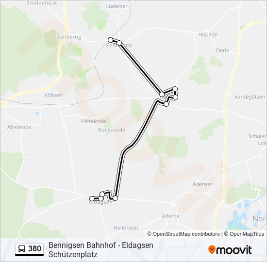 380 bus Line Map