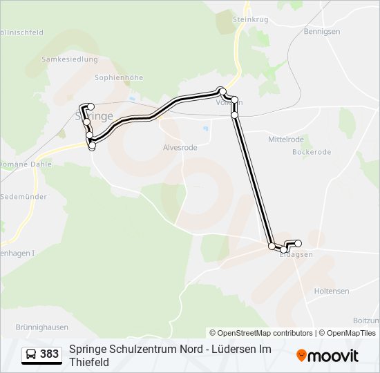 383 bus Line Map