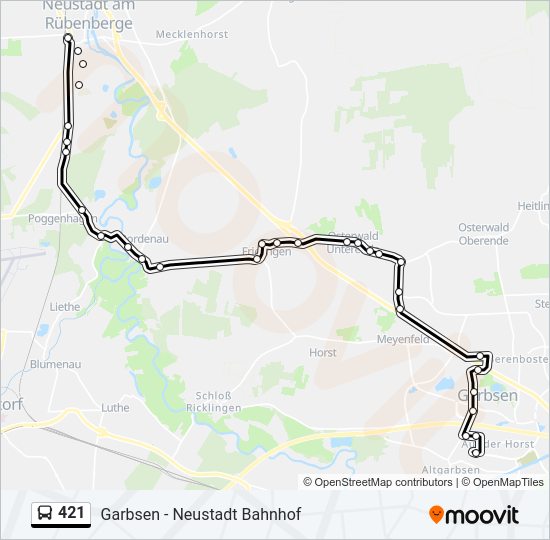 421 bus Line Map