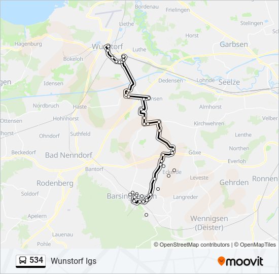 534 bus Line Map