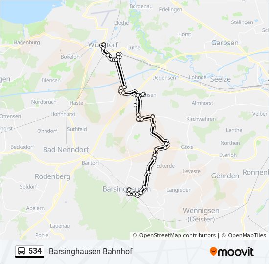 Автобус 534: карта маршрута