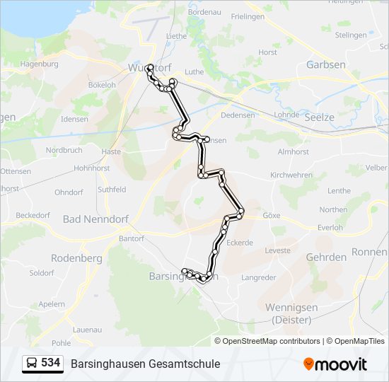 534 bus Line Map