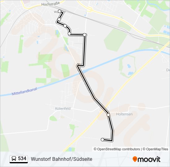 534 bus Line Map