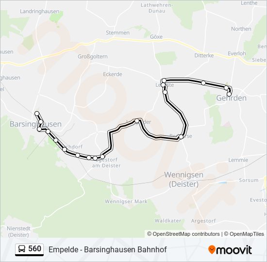 560 bus Line Map