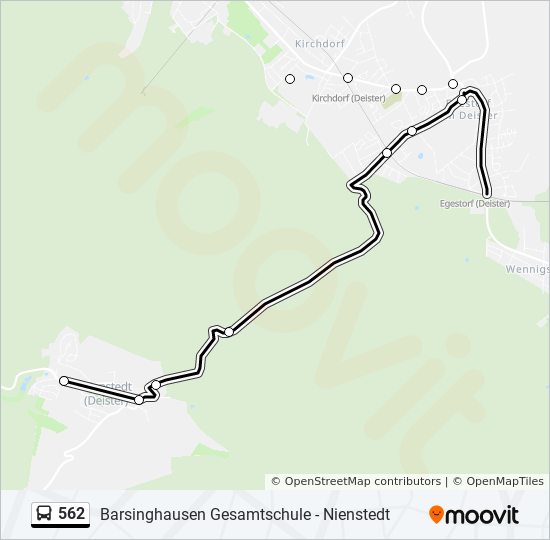 562 bus Line Map