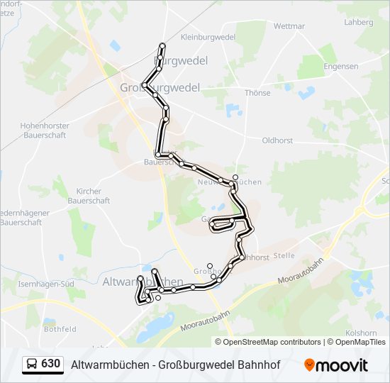 630 bus Line Map