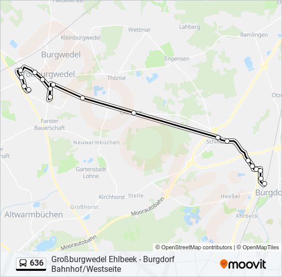 636 bus Line Map