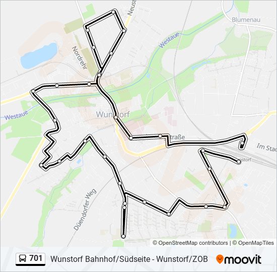 Автобус 701: карта маршрута