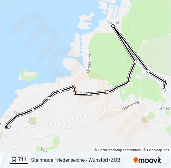 Автобус 711: карта маршрута