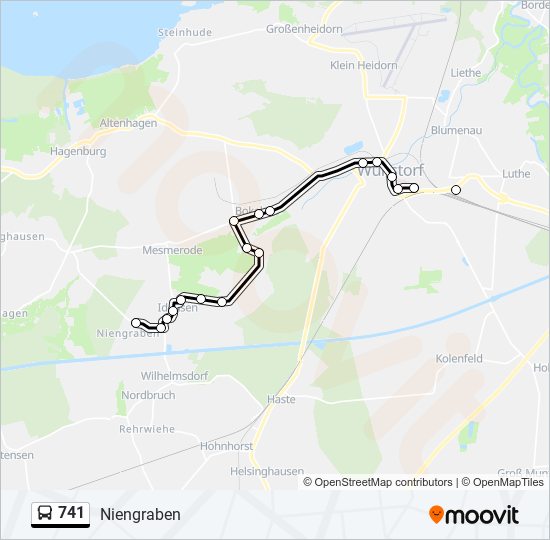 741 bus Line Map