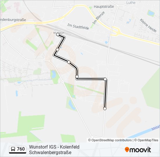 760 bus Line Map