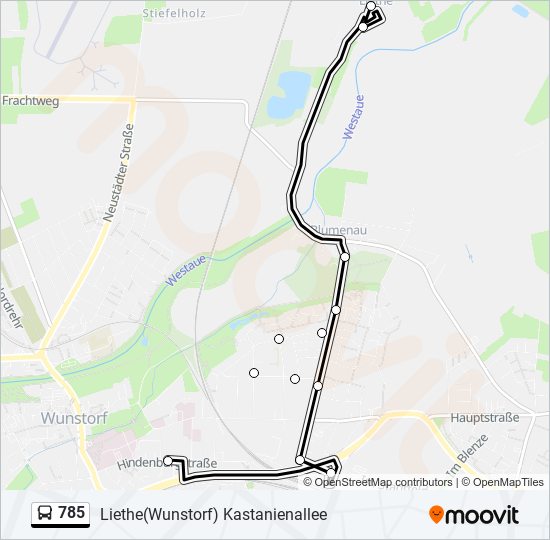 785 bus Line Map