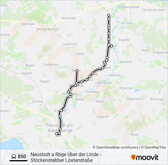 850 bus Line Map