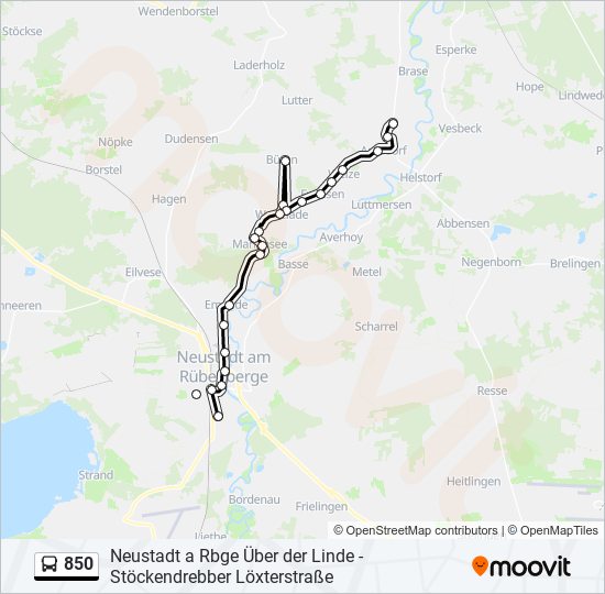 850 bus Line Map