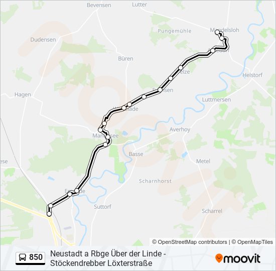 850 bus Line Map