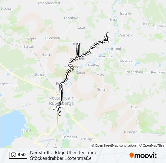 Автобус 850: карта маршрута