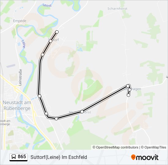 865 bus Line Map