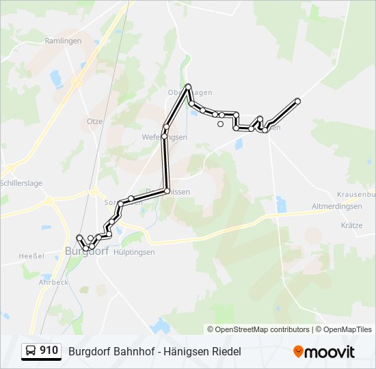 910 bus Line Map