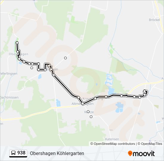 Buslinie 938 Karte