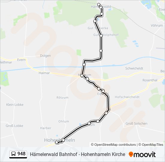 948 bus Line Map