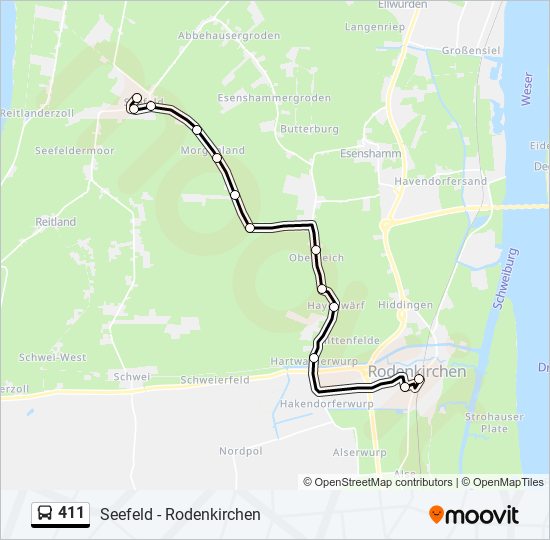 Автобус 411: карта маршрута