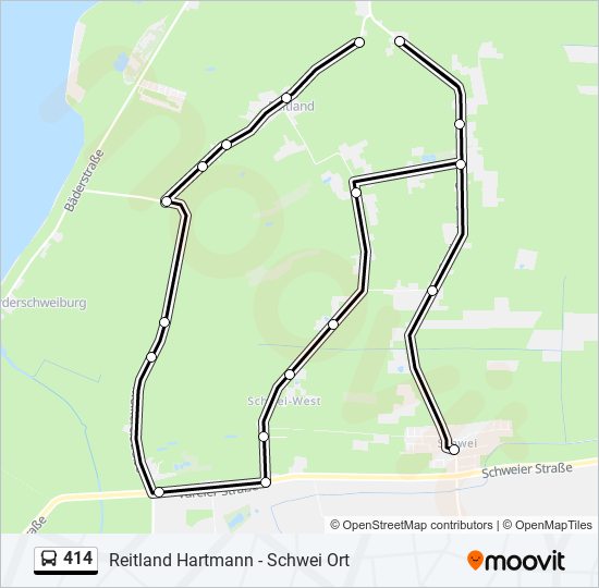 414 bus Line Map