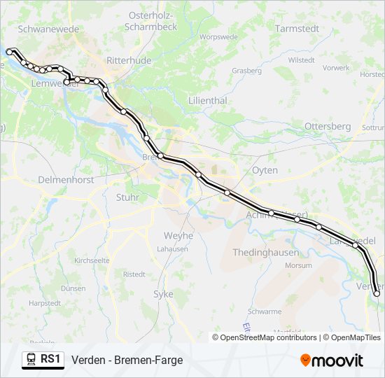 RS1 train Line Map