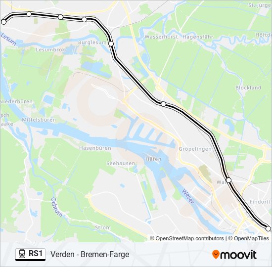 RS1 train Line Map