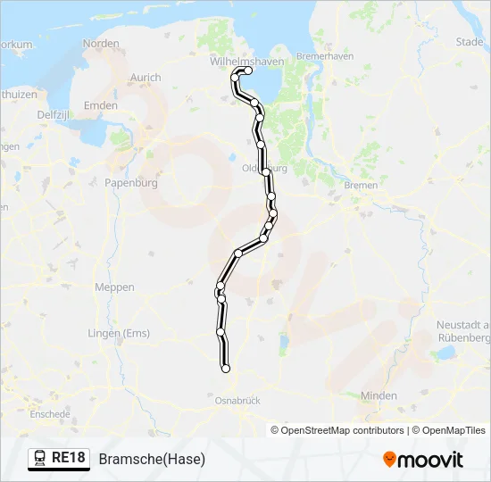 RE18 Train Line Map