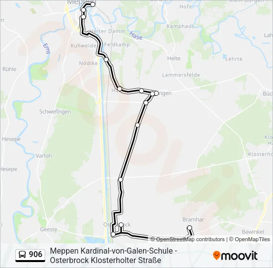 Автобус 906: карта маршрута