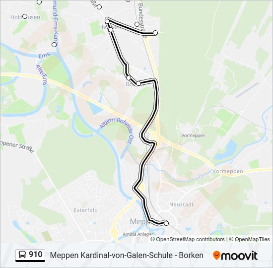 Buslinie 910 Karte