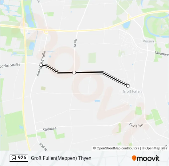 Автобус 926: карта маршрута