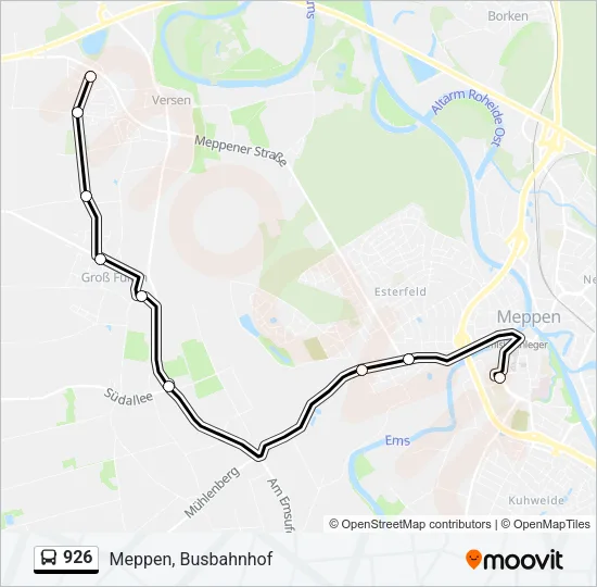 Автобус 926: карта маршрута