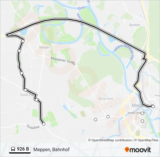 Автобус 926 B: карта маршрута