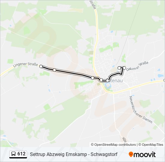 612 bus Line Map