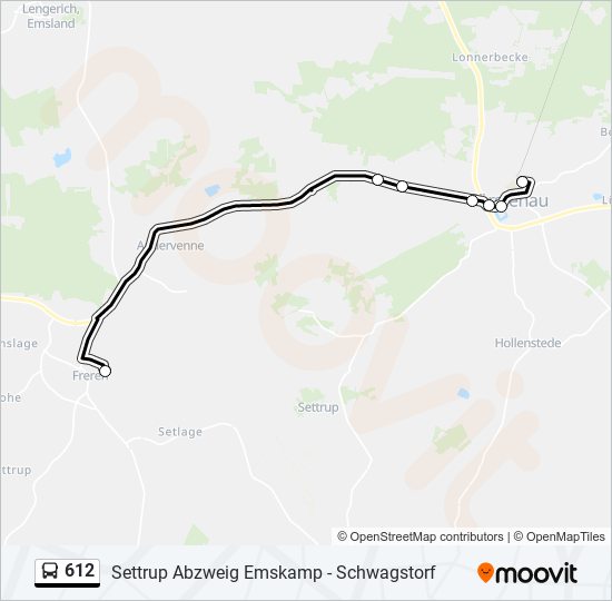 612 bus Line Map