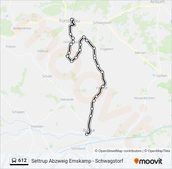 612 bus Line Map