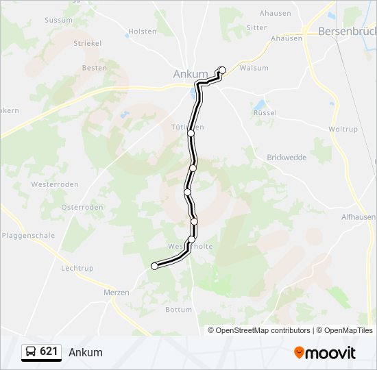 621 bus Line Map