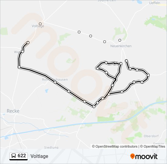 622 bus Line Map