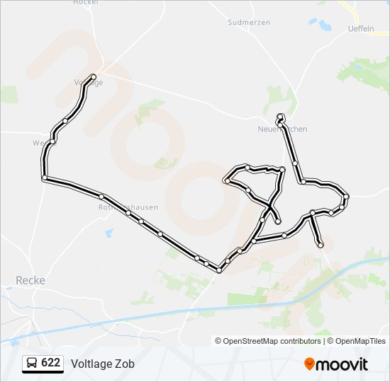 622 bus Line Map