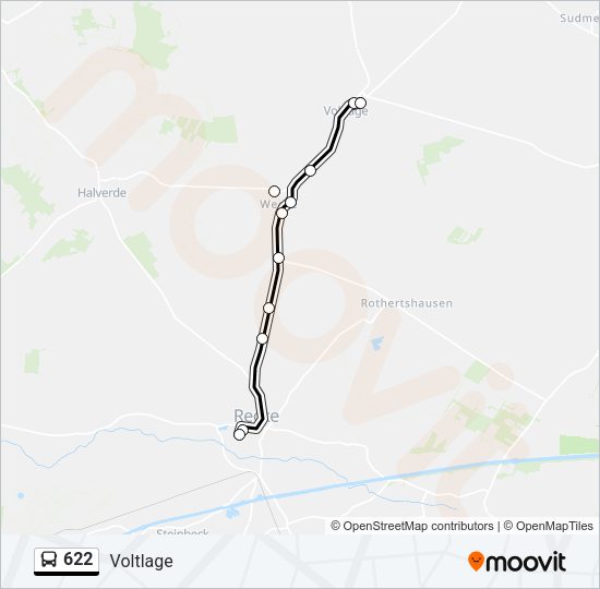 Buslinie 622 Karte