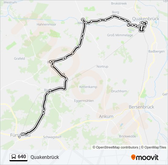 640 bus Line Map