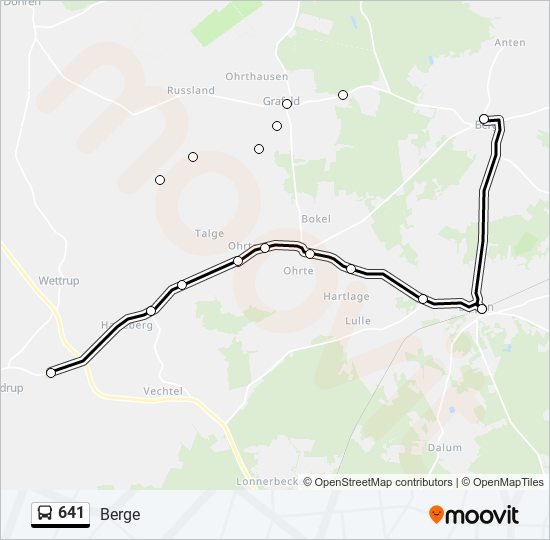 641 bus Line Map