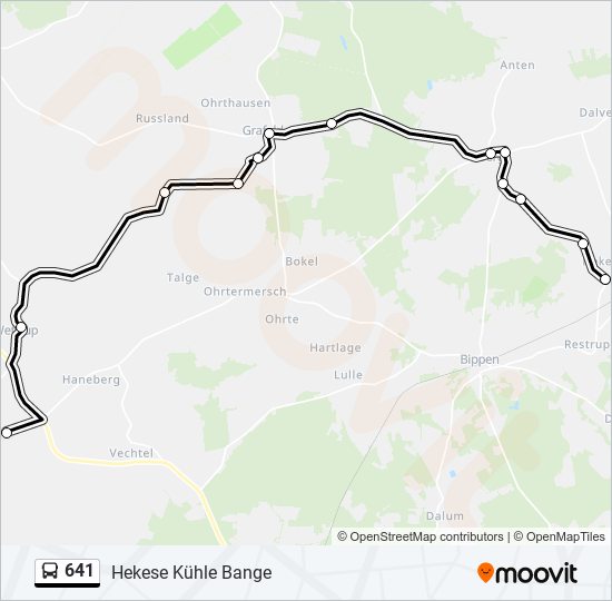 641 bus Line Map