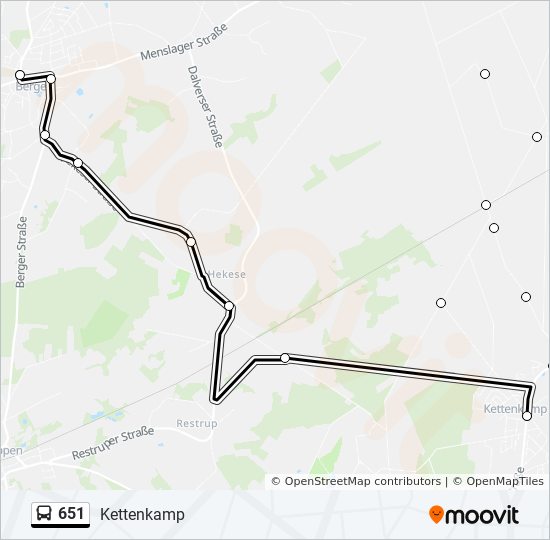 651 bus Line Map