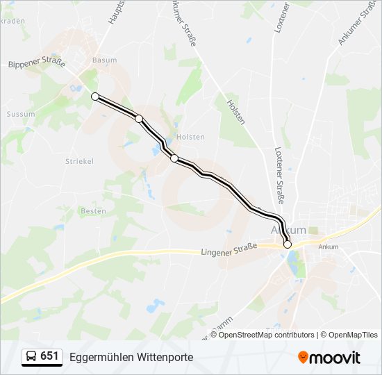 651 bus Line Map